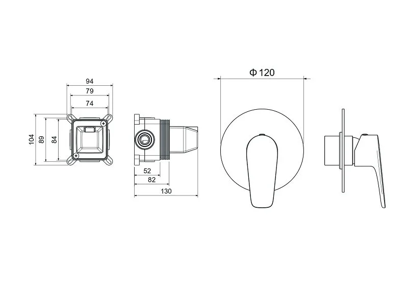 Смеситель для душа Акватек Бетта оружейная сталь AQ1166BGM (детальная фотография), для душа