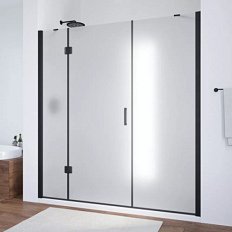 Душевая дверь профиль черный матовый стекло сатин Vegas-glass