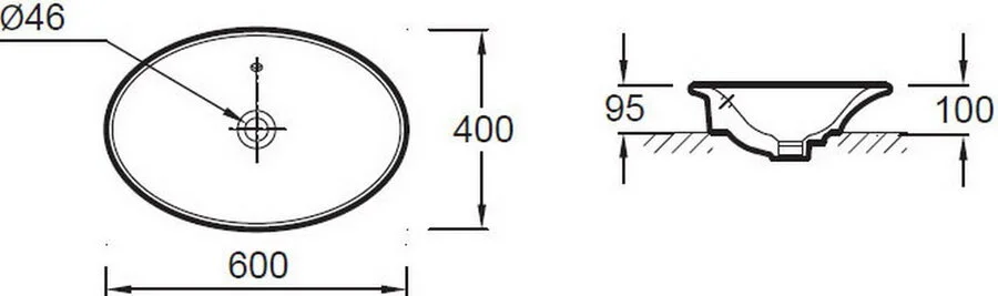 Раковина Jacob Delafon Presquile 60 см белая E4439-00 (детальная фотография), современные, hi-tech