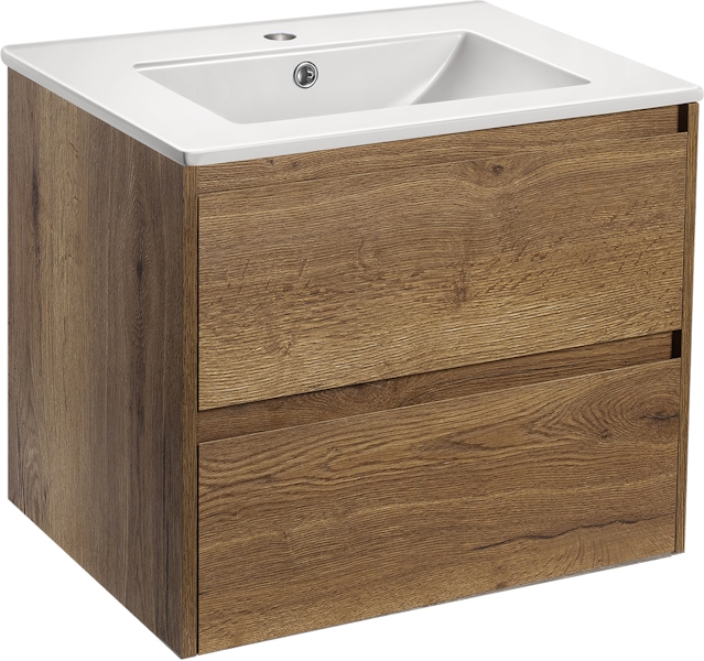 Тумба под раковину подвесная Vincea Gio 60 см T.Oak VMC-2G600TO (детальная фотография), современная, hi-tech