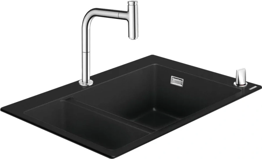 Мойка для кухни Hansgrohe C51-F635-09 77 см со смесителем 43220000 (детальная фотография)