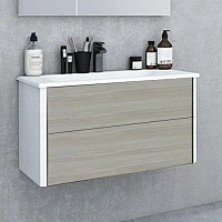 Тумба под раковину подвесная Акватон Брук 80 см дуб латте