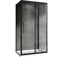 Душевой уголок Abber Schwarzer Diamant 100x100 см профиль черный, стекло прозрачное