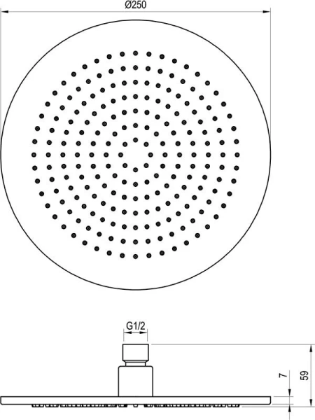 Верхний душ Ravak X07P круглый (детальная фотография), верхние души