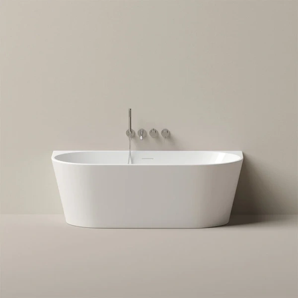 Aкриловая ванна Sancos Labo FB22, 170 х 80 см, пристенная, белый (детальная фотография), современныe, hi-tech