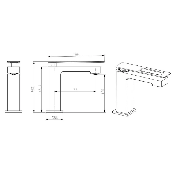 Смеситель для раковины Boheme Q хром/красный 141-CRR (детальная фотография), для раковины
