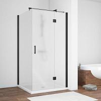 Душевой уголок профиль черный глянцевый стекло шиншилла Vegas-glass