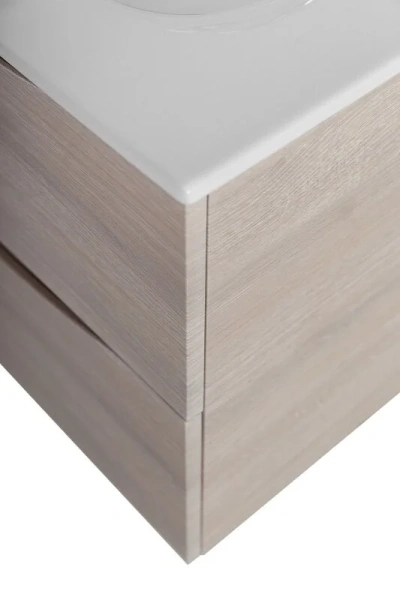 Тумба под раковину подвесная BelBagno Marino-Cer-Mini 50 см Rovere Bianco MARINO-CER-MINI-500-2C-SO-RG-P (детальная фотография), светло-коричневая