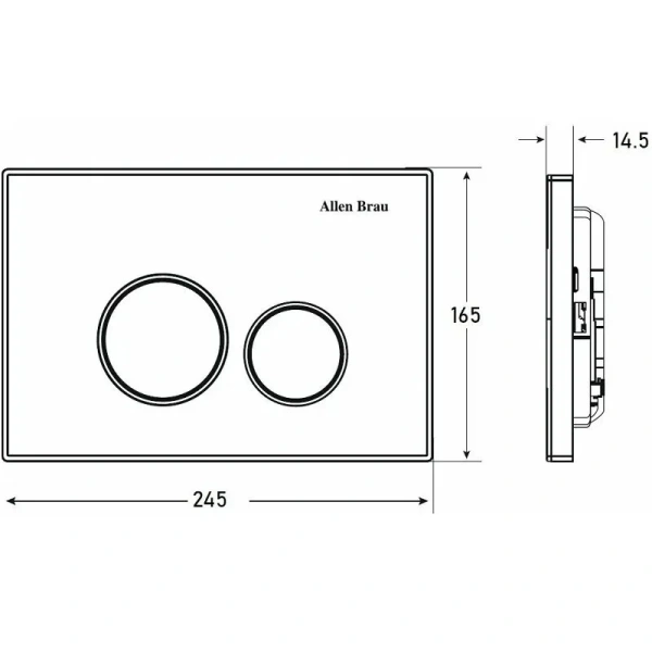 Клавиша смыва Allen Brau Priority графит/обод хром 9.20001.GR (детальная фотография), в наличии