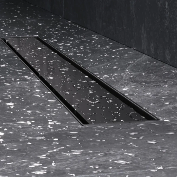 Душевой лоток Am.Pm MasterFlow 60 см черный матовый W01SC-U11-060-04BM (детальная фотография), с сухим затвором, с мокрым затвором