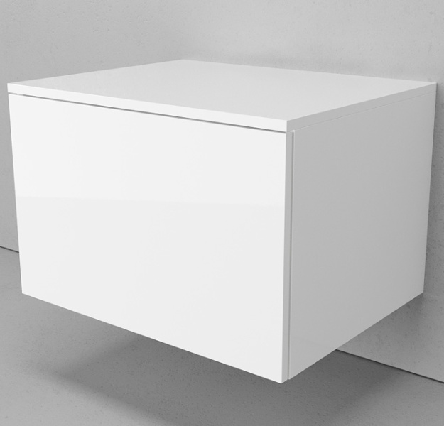 Тумба подвесная Velvex Unit tpUNI.60.H40.Y.VY-2 60 см с ящиком (детальная фотография), современные, hi-tech