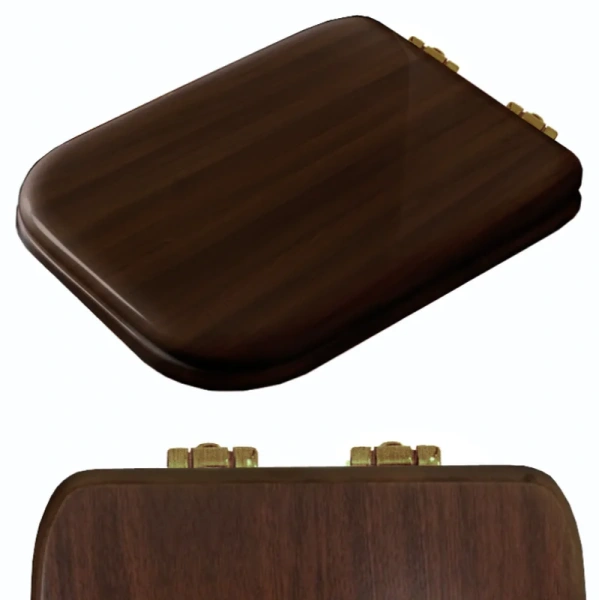 Крышка-сидение с микролифтом Kerasan Waldorf орех, петли бронза 418640 (детальная фотография)