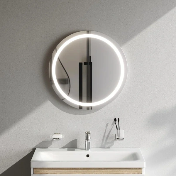 Зеркало с подсветкой Am.Pm X-Joy 60 см круглое M85AMOX0601WG (детальная фотография), современные, hi-tech