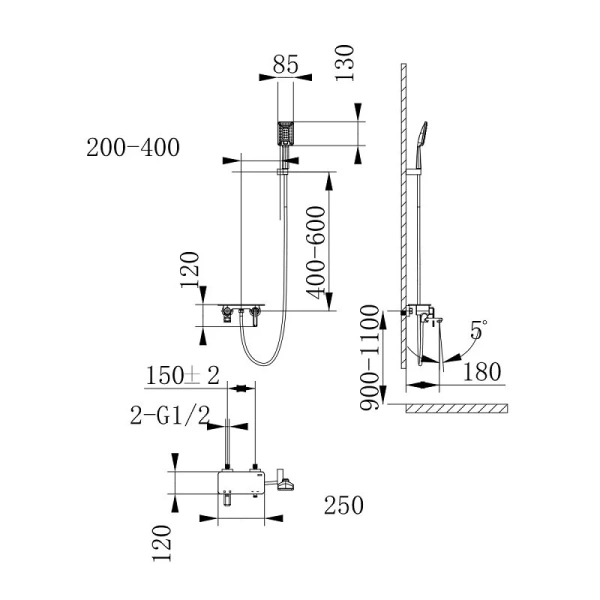 Смеситель для ванны Lemark Mista с поворотным изливом LM6414WG (детальная фотография), для ванны