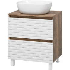 Тумба под раковину напольная Brevita Dakota 60 см дуб галифакс олово, белый