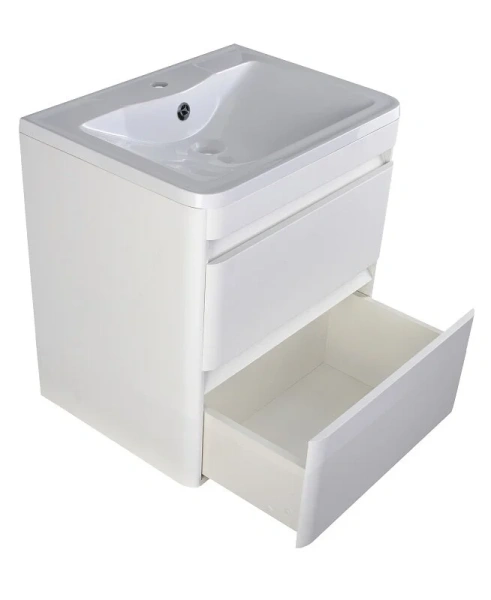 Тумба под раковину подвесная Style Line Атлантика 60 см белая СС-00002206 (детальная фотография), моноблок