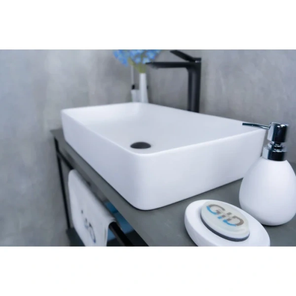 Раковина GID Geometrico Wm9396 60 см белая матовая 51189 (детальная фотография), одинарные