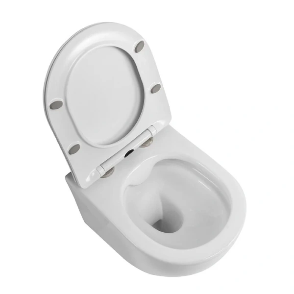Унитаз подвесной BelBagno Uno с сиденьем микролифт BB7006CHR/SC (детальная фотография), с горизонтальным, прямым выпуском, с прямым выпуском