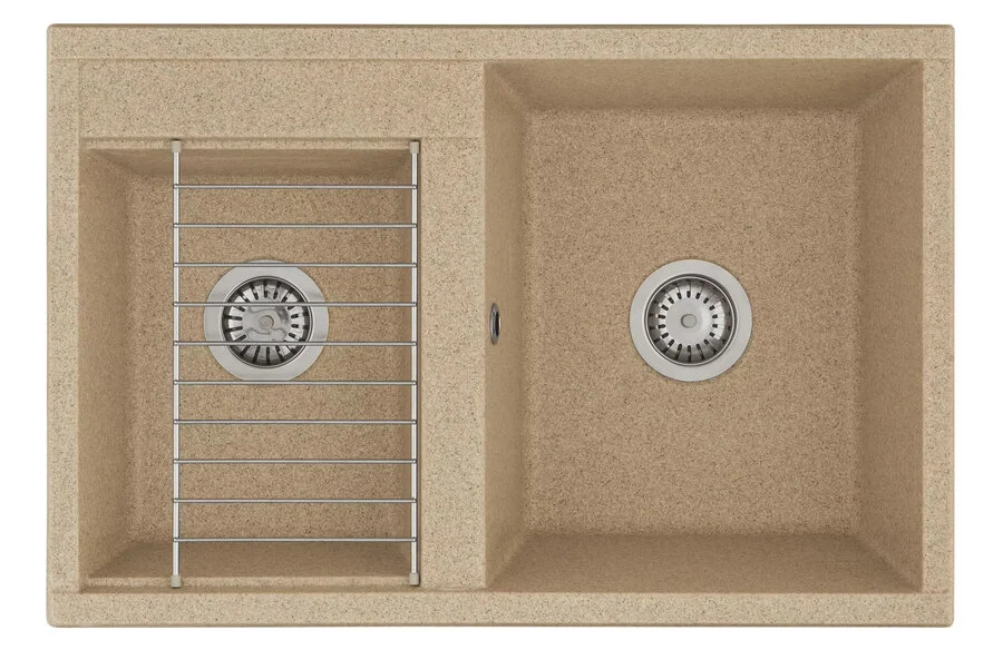 Мойка для кухни Акватон Делия 78 см песочная 1A723132DE220 (детальная фотография), врезные
