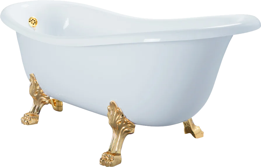 Ванна из искусственного камня Migliore Milady 185х82 см фурнитура золото 26919 (детальная фотография)