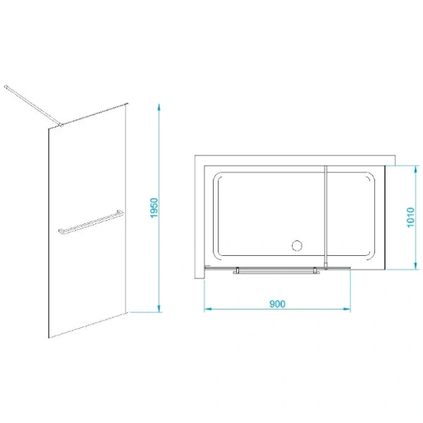 Душевая перегородка RGW Walk In WA-040 90 см профиль хром 35104009-11 (детальная фотография), современные, hi-tech
