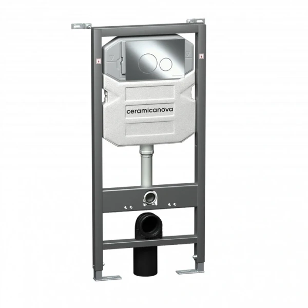Унитаз с инсталляцией Ceramica Nova Play кнопка хром CN3001_1001CH_1000 (детальная фотография), с инсталляцией index_1