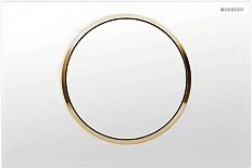 Клавиша смыва Geberit Sigma 10 белая/обод золото