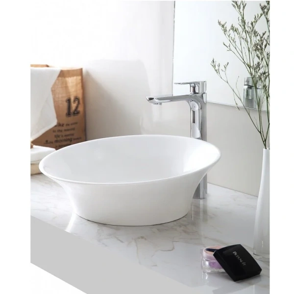 Раковина Abber Stein 46 см белая матовая AS2607 (детальная фотография), белые