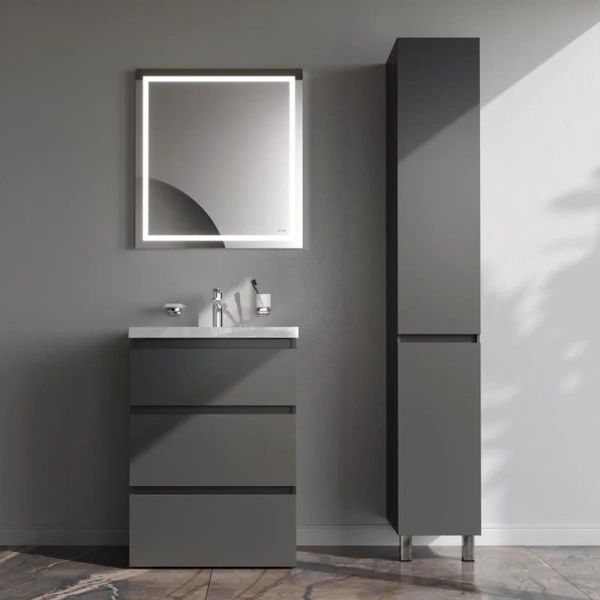 Тумба под раковину напольная Am.Pm Gem S 60 см графит M91FSX0602GM (детальная фотография), окрашенные