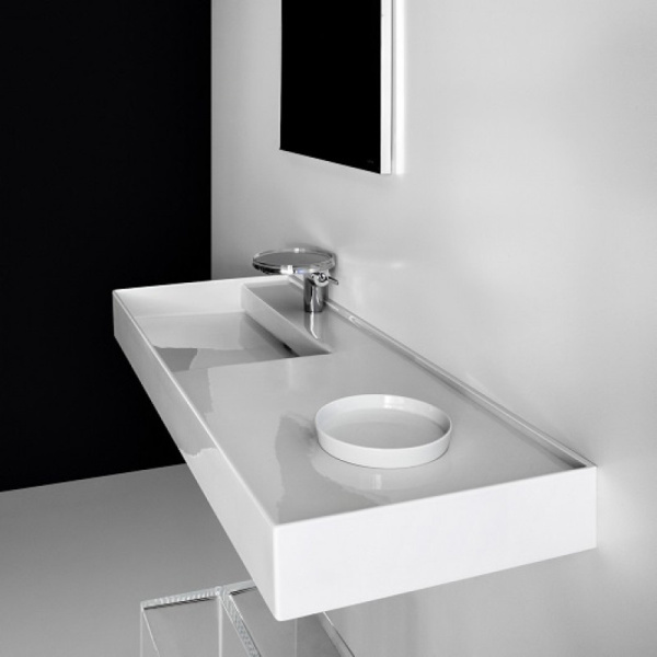 Раковина Laufen Kartell 90 см полка справа 8.1033.8.000.111.1 (детальная фотография), современные, hi-tech