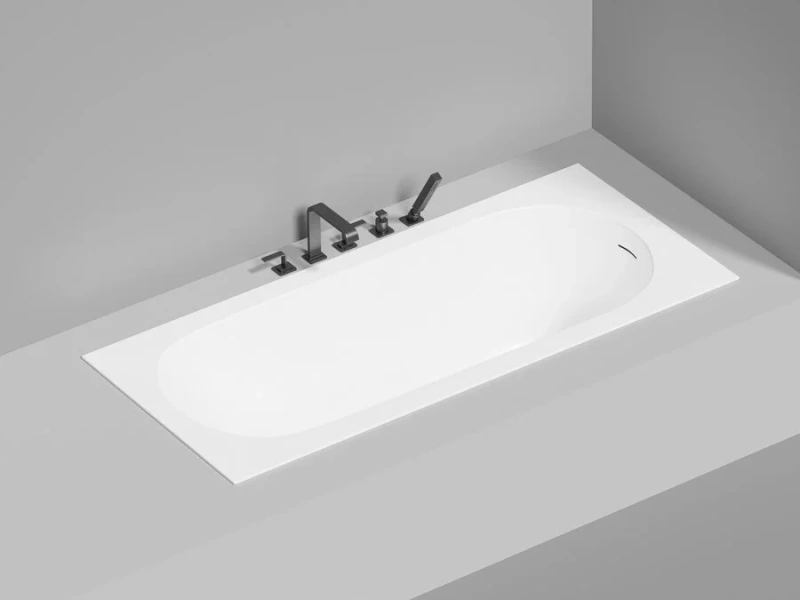 Ванна из искусственного камня Salini Ornella Kit 180x80 см S-Sense белая глянцевая 102412G (детальная фотография), прямоугольные