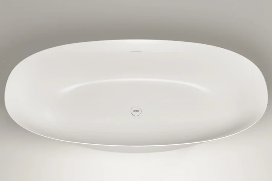 Ванна из искусственного камня Plumberia Selection Veloma, 180 х 80 см, белый матовый, VELOMA 180BO (детальная фотография), без гидромассажа