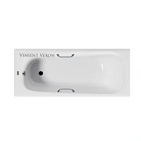Чугунная ванна Vinsent Veron Concept VCO1607042H/VH0012CH, 160 x 70 см, ручки хром, цвет белый