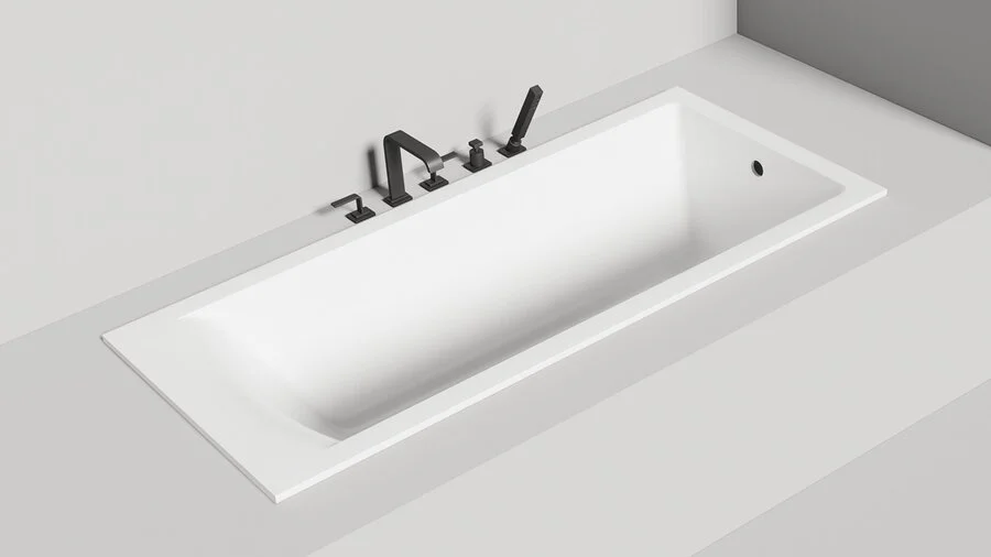 Ванна из искусственного камня Salini Cascata 170х70 см белая матовая 104413M (детальная фотография), прямоугольные