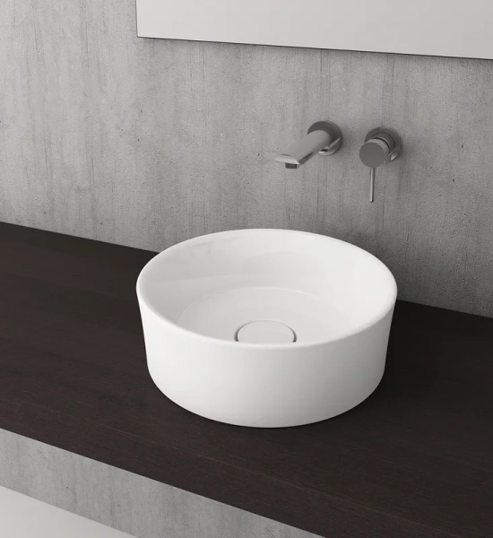 Раковина BERGES Mascon 38 см белая 181005 (детальная фотография), накладные (на столешницу), пристенные