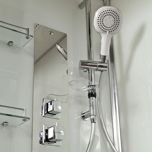 Душевая кабина Deto Z 120х90 см с паром Z120KERAVASTEAM (детальная фотография), стеклянные, прозрачные