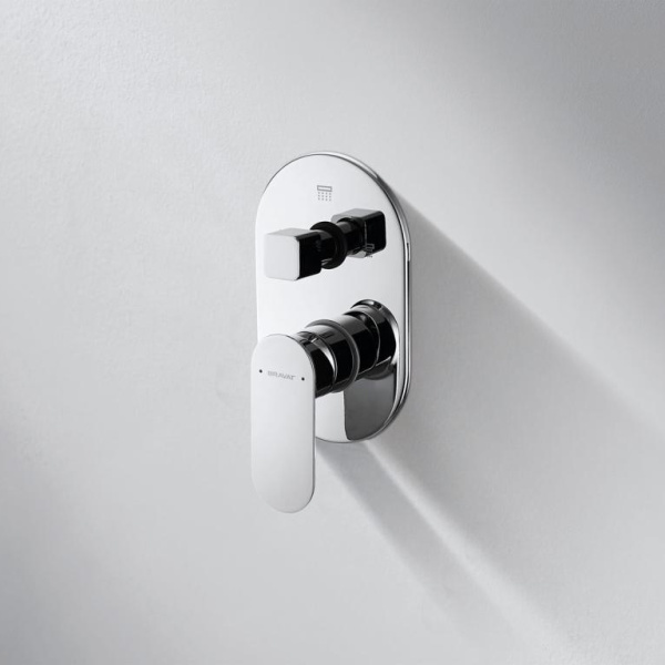 Смеситель встраиваемый в стену, три функции Bravat Gina P69194C-ENG (детальная фотография), для душа