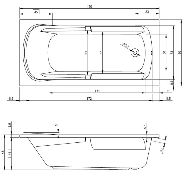 Ванна гидромассажная Riho Future 190 x 90 см, JOY2 BC3200500000000_JOY2 (детальная фотография), акриловые