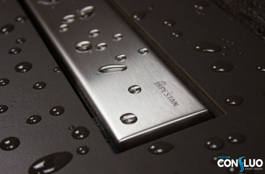 Душевой лоток Pestan Confluo Frameless Line 950 95 см матовый хром 13701234 (детальная фотография), для монтажа в пол