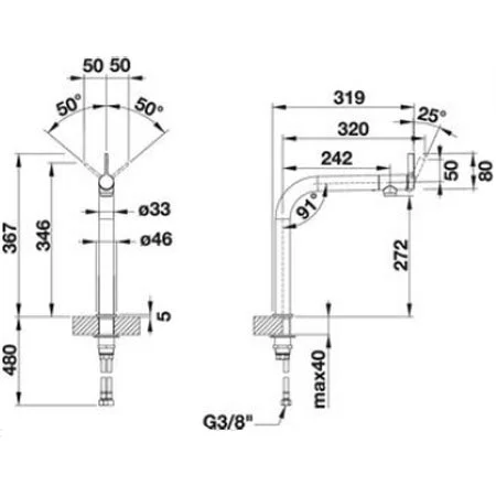 Смеситель для кухни Blanco Vonda (детальная фотография), хром, другие