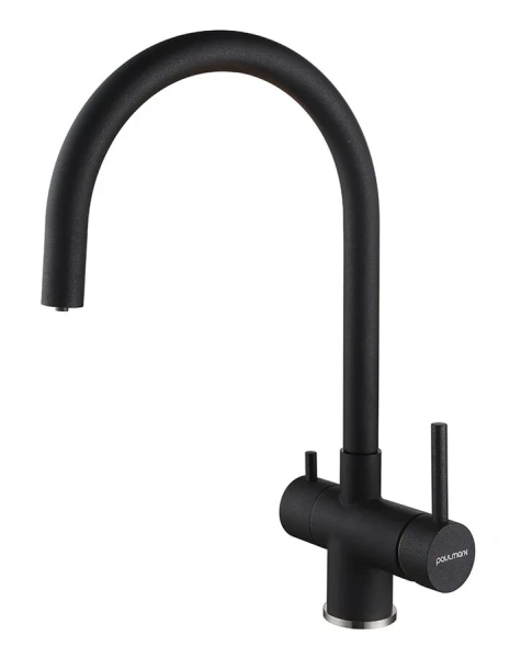 Смеситель для кухни Paulmark Heller черный металлик He213218-418 (детальная фотография)