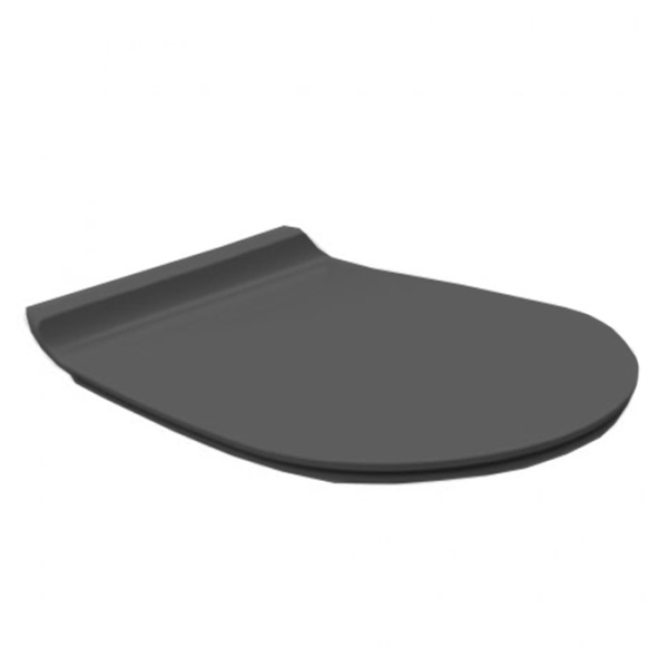 Сиденье для унитаза soft close, петли хром, цвет чёрный, Simas Vignoni VI 004 NE (детальная фотография)