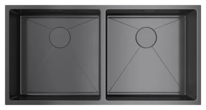 Мойка для кухни Omoikiri Taki 86-2-U/IF-GM 86 см вороненая сталь 4993793 (детальная фотография)