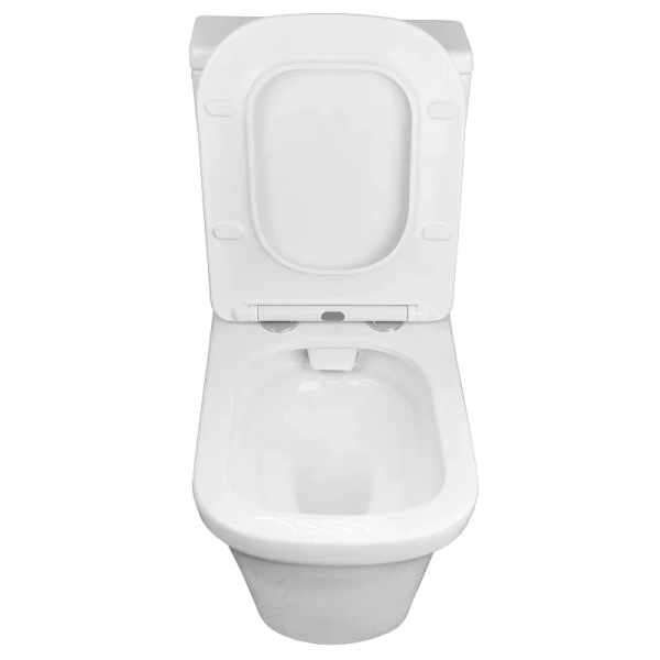 Унитаз компакт Azario Candy безободковый AZ-1503B (детальная фотография), с горизонтальным, прямым выпуском, с прямым выпуском