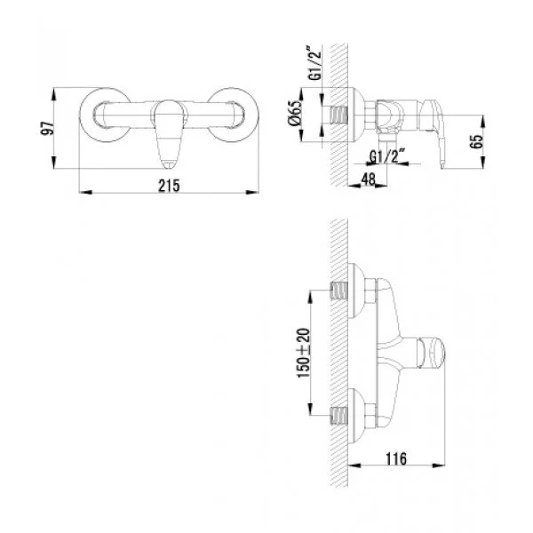 Гигиенический душ, бронза Lemark Pramen LM3318B (детальная фотография), для туалета
