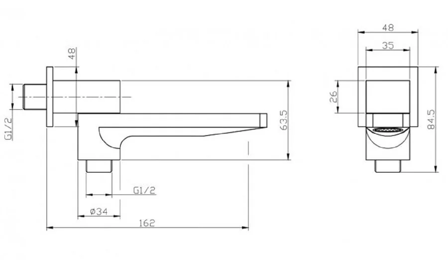 Излив для ванны BelBagno Romano с дивертором для душа ROM-BCA-CRM (детальная фотография)