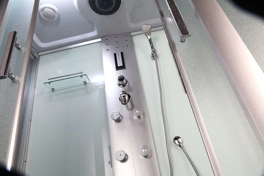 Душевая кабина Erlit Comfort ER4515TP-C 148x80 см прямоугольная (детальная фотография), с раздвижными дверьми