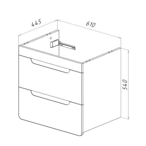 Тумба с раковиной подвесная Lemark Olivia LM08OL65T 65 см 2 ящика (детальная фотография), в наличии, по запросу, нет в наличии