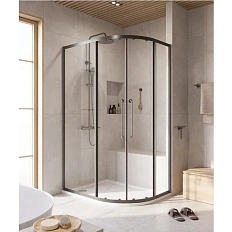 Душевой уголок Cezares Relax 120x90 см профиль оружейная сталь стекло прозрачное