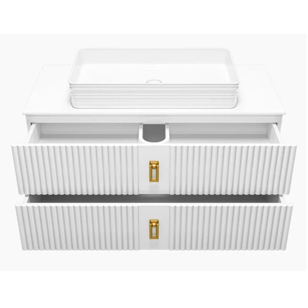 Тумба под раковину подвесная Brevita Sevilla 105 см с двумя ящиками SEV-09105-0102Я (детальная фотография), современная, hi-tech